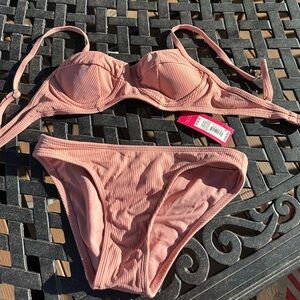 Pink bikini top and bottom